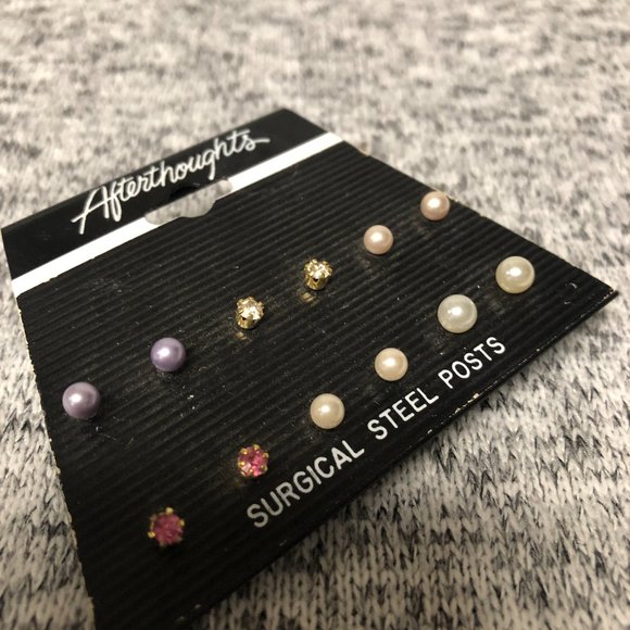 Afterthoughts Steel Post Variety Earrings Set of 6 - Picture 3 of 5